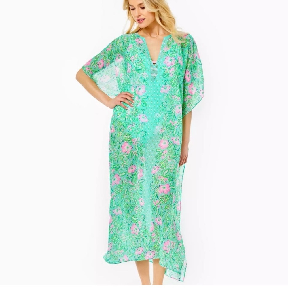Lilly Pulitzer- Cuca Maxi Caftan Cover-up NWOT Sz L/XL